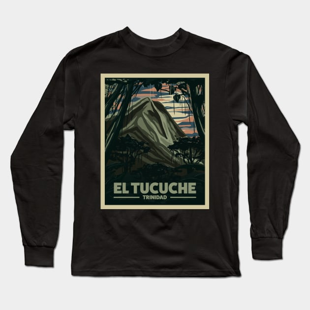 El Tucuche, Trinidad Long Sleeve T-Shirt by nicholashugginsdesign